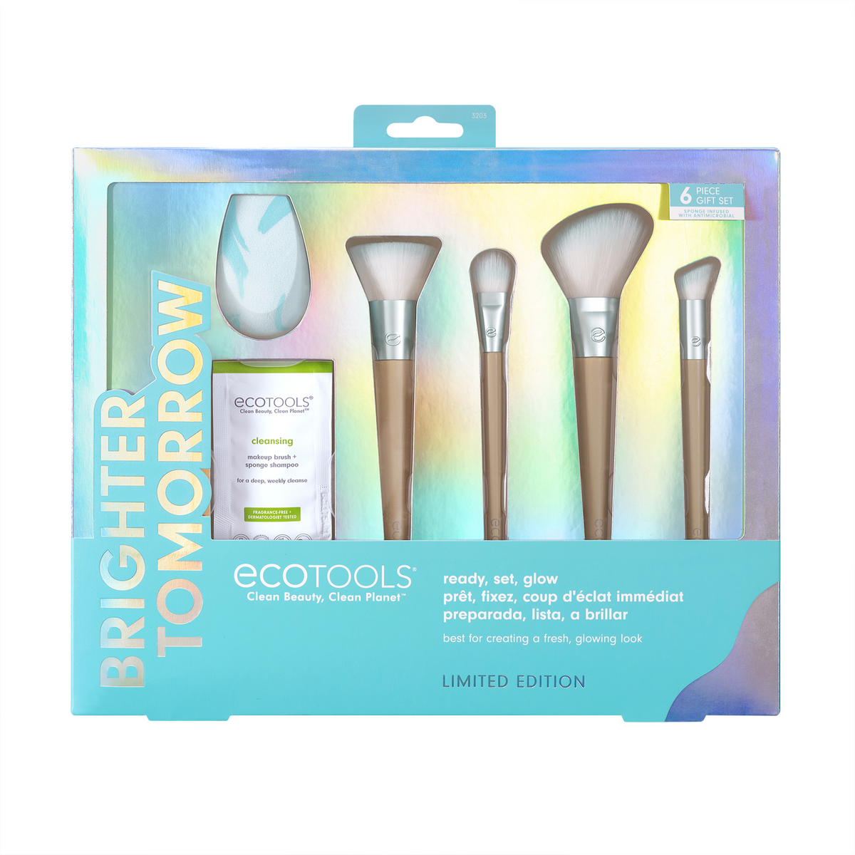 Brighter Tomorrow Set EcoTools: EcoTools, Blending, Foundation Brush + EcoTools, Blending, Concealer Brush + EcoTools, Diffuse, Eyeshadow Brush + EcoTools, Brush & Sponge Cleanser Lotion, 7.39 ml + EcoTools, Blending, Blush Brush + EcoTools, Makeup…